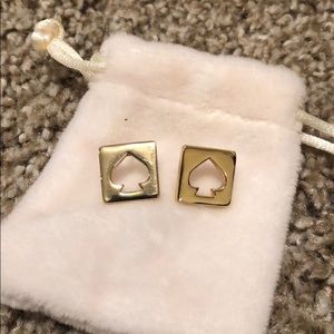 Kate Spade Gold Logo Earrings